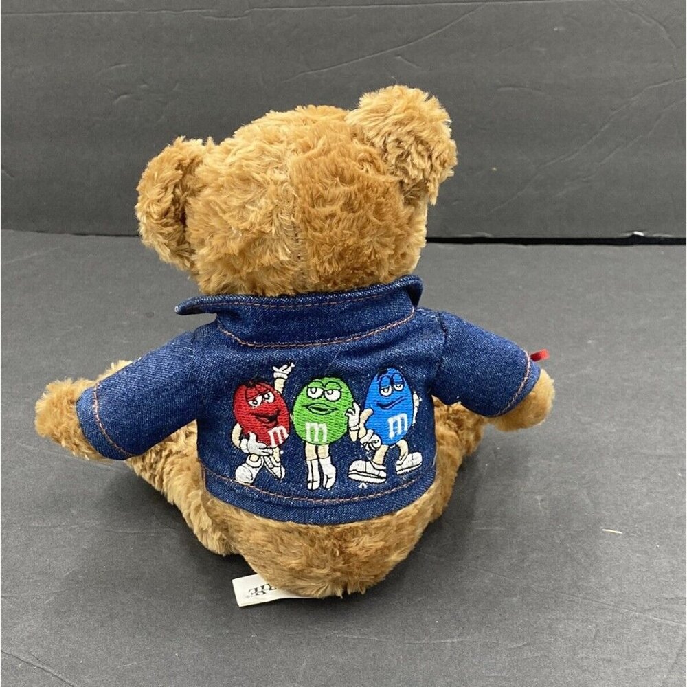Vintage Galerie M&M's Plush Teddy‎ Bear Denim Jacket Licensed Candy Collectible